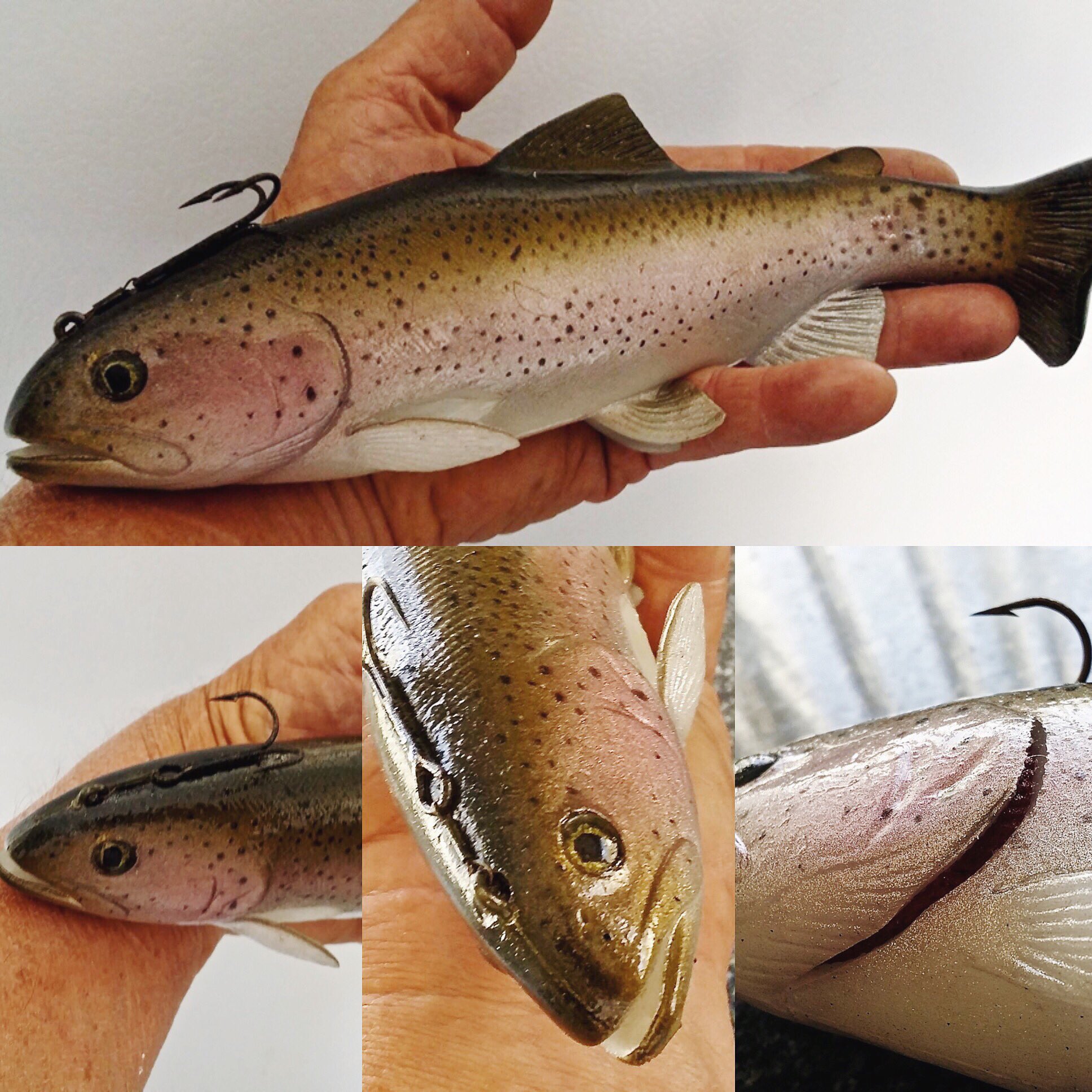 Swimbait Underground on X: 10 Huddleston Deluxe Butch  Brown/@swimbait247 Rig w/open mouth, flared fins and gill mod   / X