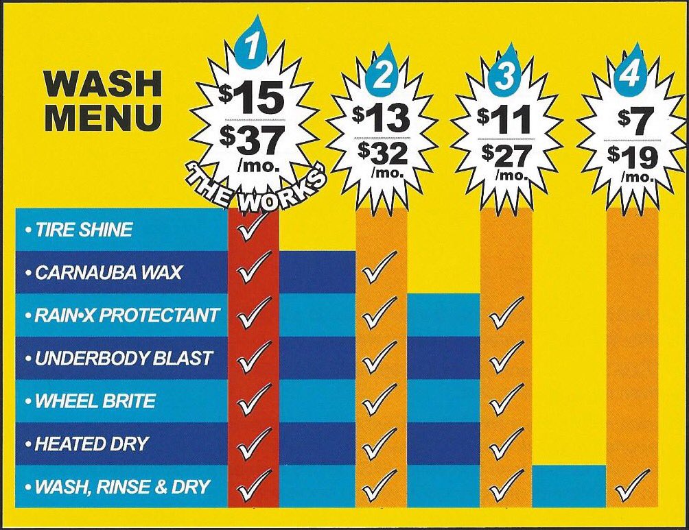 QuickCleanCW's tweet image. Our new wash menu. All passes include unlimited washing and free vacuums! Always have a clean car!! #car wash