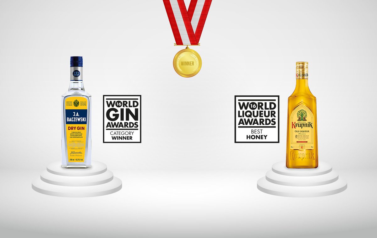 TopSpirits's tweet photo. #Krupnik #Honey #Liqueur and #Baczewski #Gin Win World Drinks Awards! 
https://t.co/p6JksUYw8k https://t.co/y6AOyUOc2O