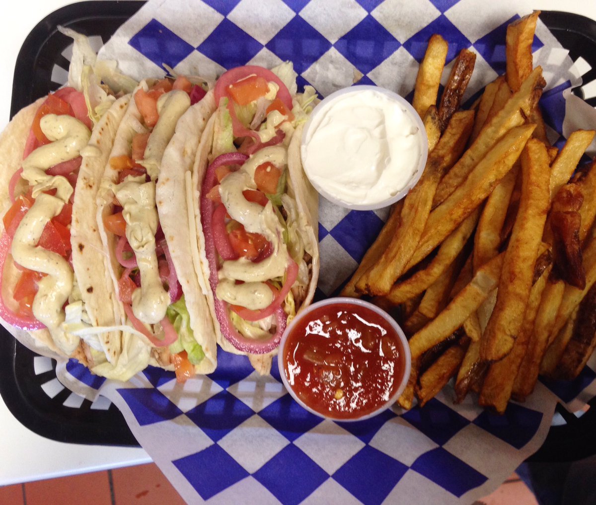 Tacos &amp; fresh cut fries #ABRoadEatsWB
