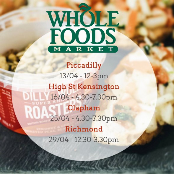 DillyandWolf's tweet photo. Come to our tasting sessions this month at @WFMLondon - Looking forward to meeting all of you! #healthyliving https://t.co/fY9C6pYeqf