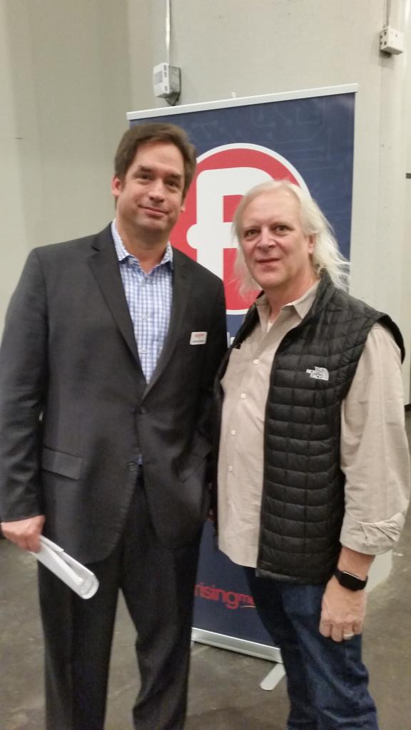 StewQ's tweet image. Stoked to have met Rob High, CTO, @IBMWatson during his opening keynote today.  #RoboUniverse