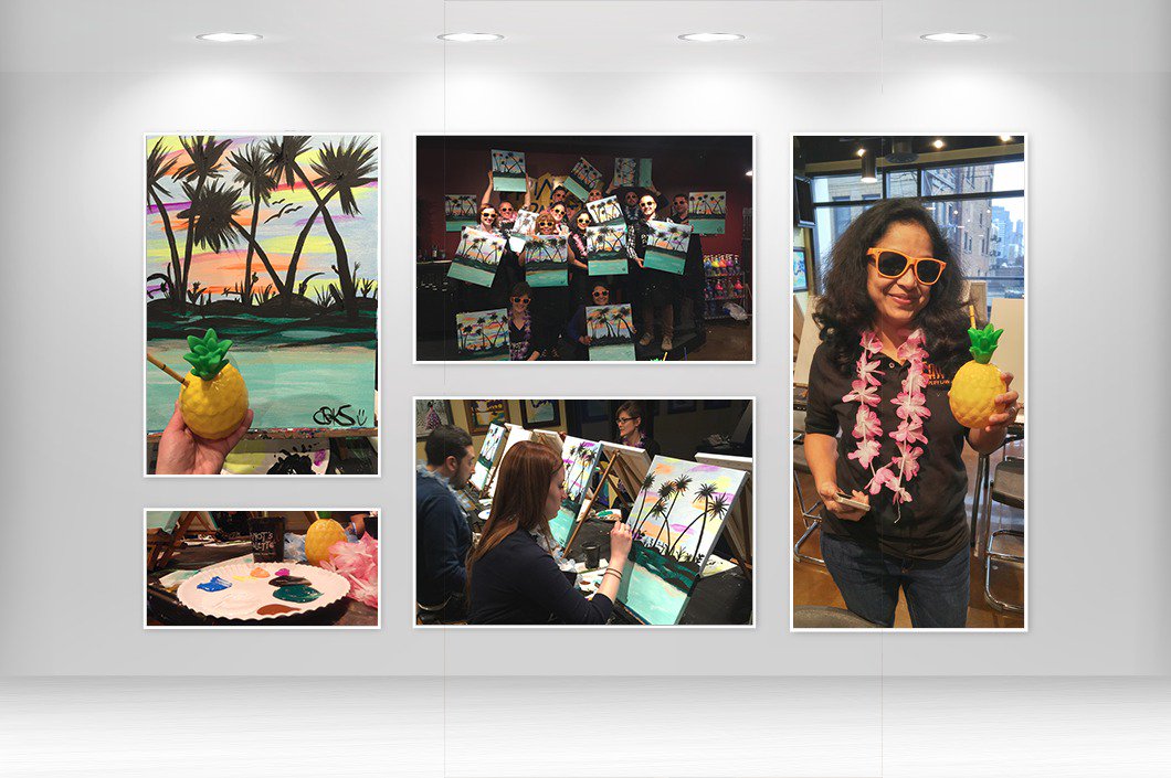 LEAP4Lawyers's tweet photo. #LEAPUS staff channeled their inner Picasso & enjoyed a tropical escape at @PinotsHoboken! https://t.co/tv3zwCcQhD https://t.co/uXp0cLMD8g