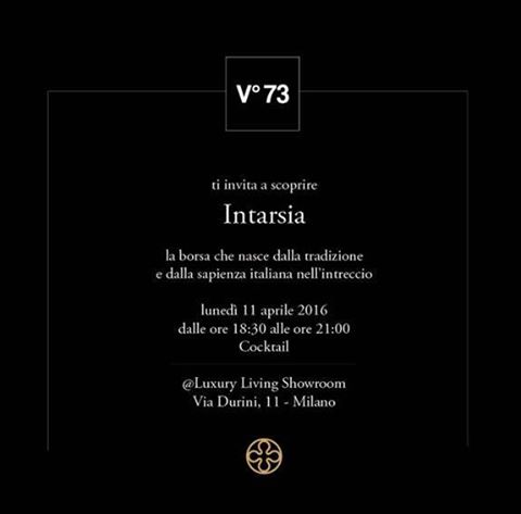 <a href="/V73Official/">V73</a> vi invita a scoprire #Intarsia per inaugurare questa edizione del #SalonedelMobile