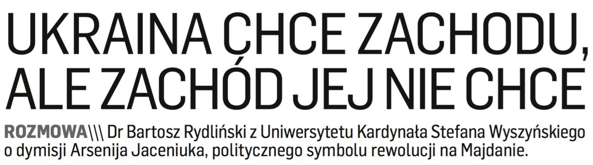rydlinski's tweet photo. Dziś w @Olsztynska i @dz_baltycki mówię o znaczeniu dymisji #Jaceniuk.a i wyzwaniach Ukrainy https://t.co/O9C5HmHqmh