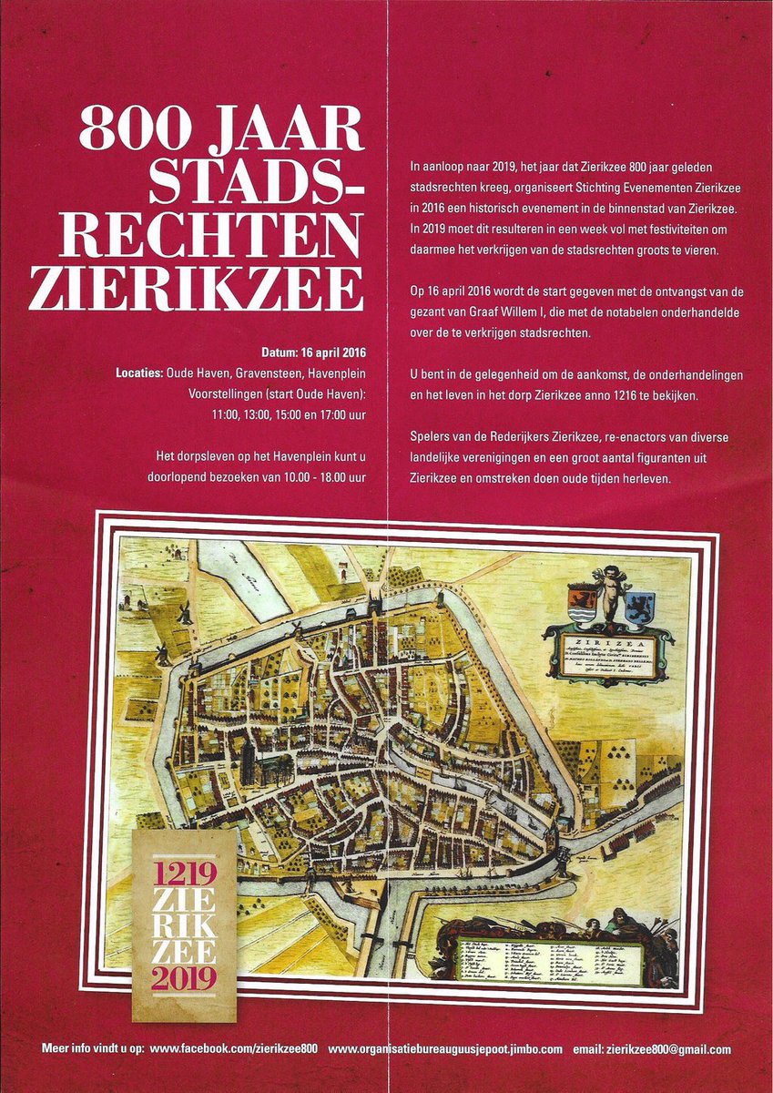 #zuhm Zaterdag 16 april: 'ZIERIKZEE800' middeleeuws evenement in het centrum van Zierikzee