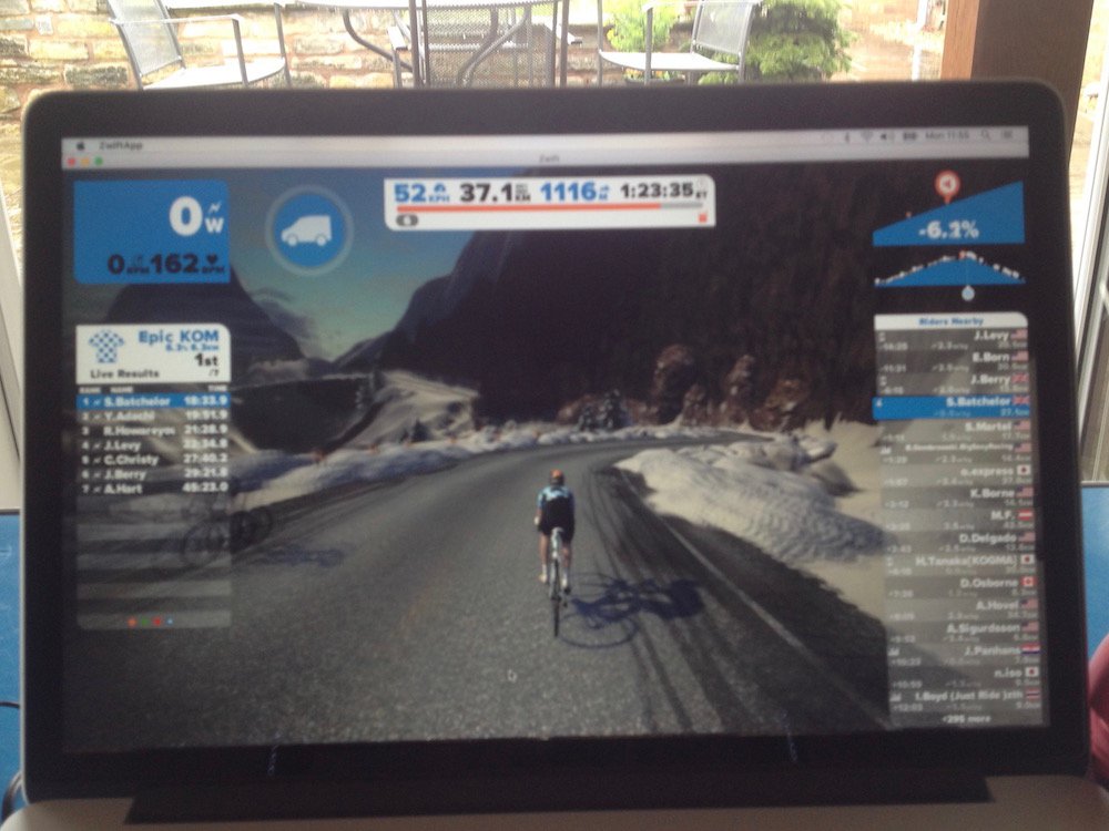 SebBatchelor's tweet photo. Rainy day @GoZwift session earlier. Took the Epic KOM Mountain Goat jersey, that's my sort of jersey! https://t.co/FTQZ0BQtPu