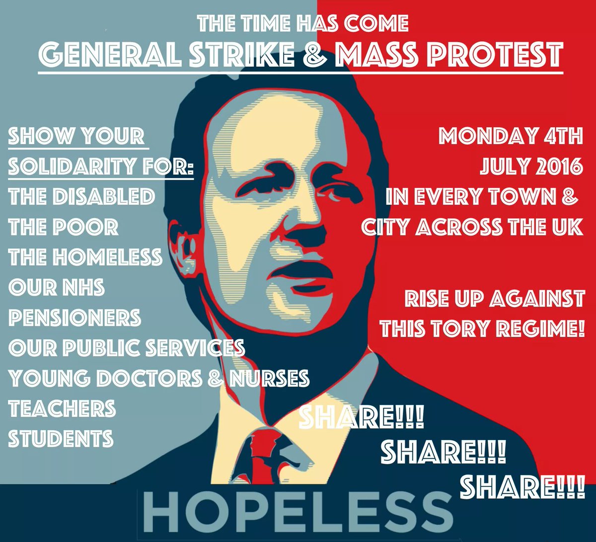 TrewLoveAttacks's tweet photo. General Strike & Mass Protest
Mon 4 July 2016
#NationalStrike #GS4JULY
Petition the Unions: https://t.co/5YWbk6aC6l https://t.co/XF1UFGtVr9