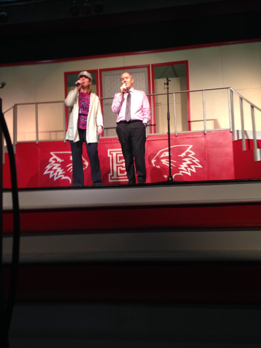 RHSHSM's tweet photo. Some of our teachers and our own Sharpay getting hyped for HSM with some karaoke! 🐯 https://t.co/KaNctIevAv
