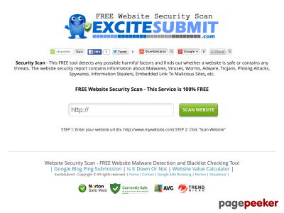 #FREE Website Security Scan. This FREE tool detects any possible harmful factors security.excitesubmit.com