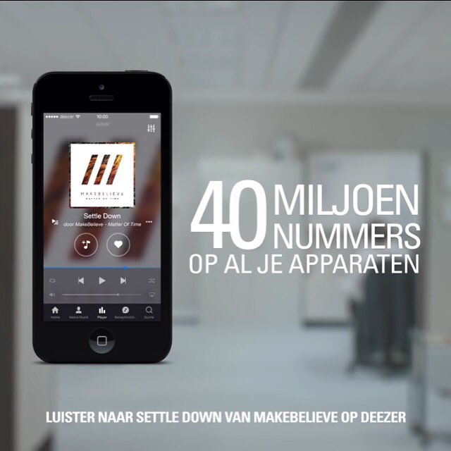Jij hem voorbij zien komen? Onze track SETTLE DOWN zit onder de reclame van @DeezerNederland youtube.com/watch?v=AT4fwX…