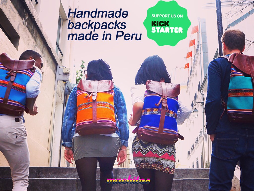 MachitosWorld's tweet photo. [D-5] #Machitos #Backpacks are 95% founded on @kickstarter <3 Get you backpack now ➸ https://t.co/pzY0ftXnZr #Peru https://t.co/iglx5DgouL