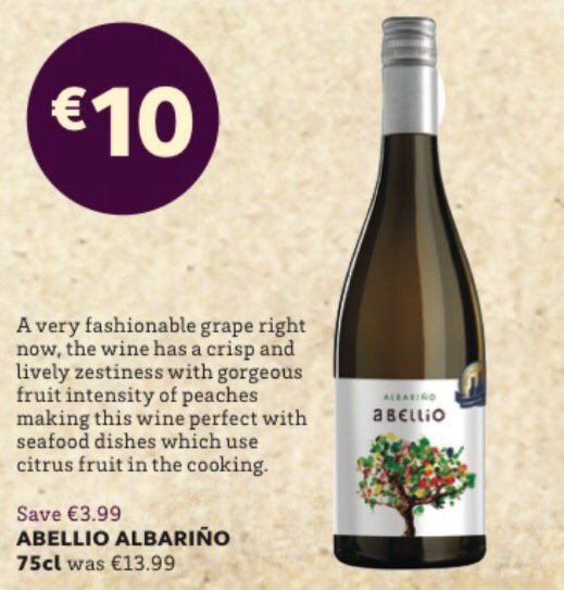 It's good, it's priced better, it's fantastic. Good crisp wine with a peach weight over green apples <a href="/SuperValuIRL/">SuperValu Ireland</a>