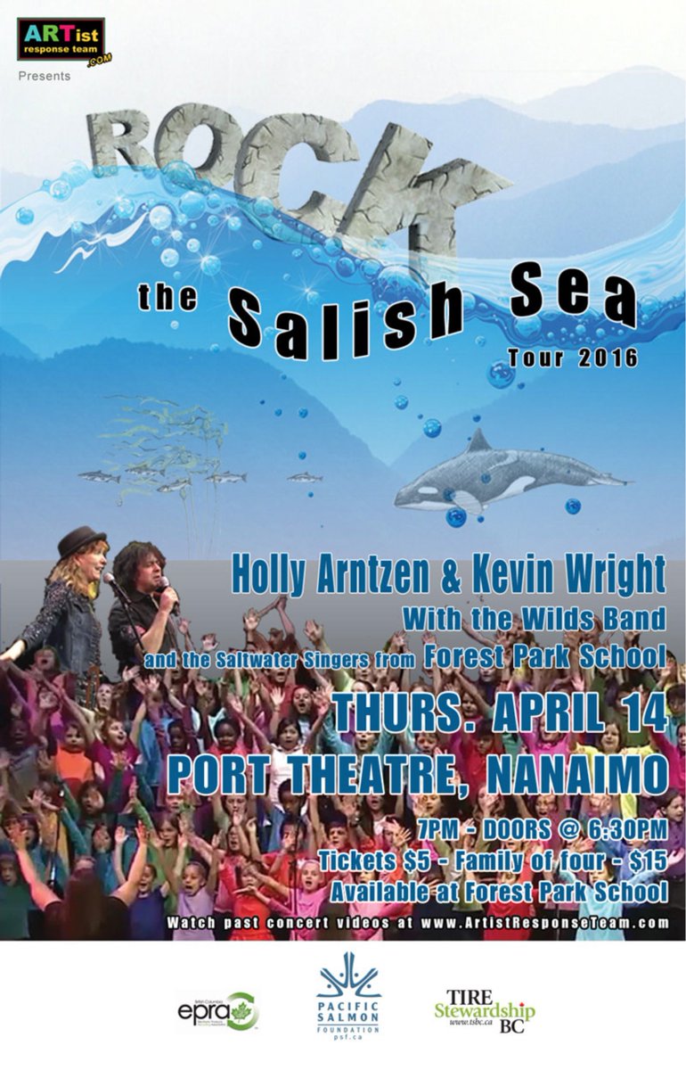 PSF's tweet photo. Rock the Salish Sea Tour will kick off in #Nanaimo - April 14, don't miss it! #Singing4salmon @NanaimoBulletin https://t.co/XpoHG9Dold