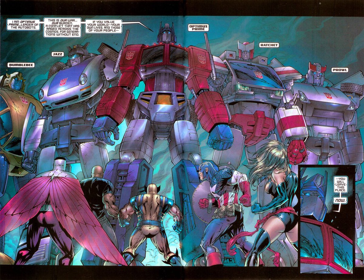 AphonicMute's tweet photo. || Fact: Marvel and Transformers have done a crossover together. HERES PROOF! || https://t.co/IwojZRonQ8