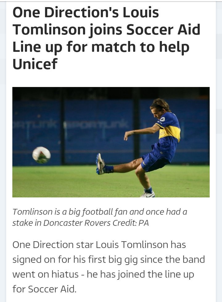 lasgrowns's tweet photo. Louis va a jugar en un partido solidario para "Soccer Aid a beneficio de Unicef el próximo 5 de junio! https://t.co/SmxyOBzzPp