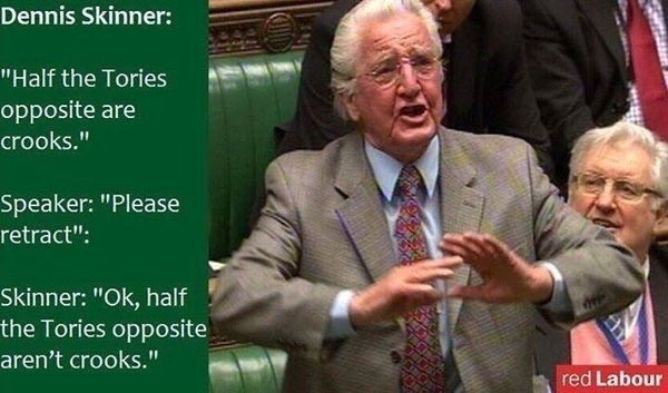 Give this man a medal already -he's a national treasure! 😄 #DodgyDave <a href="/DennisSkinnerMP/">Dennis Skinner</a>