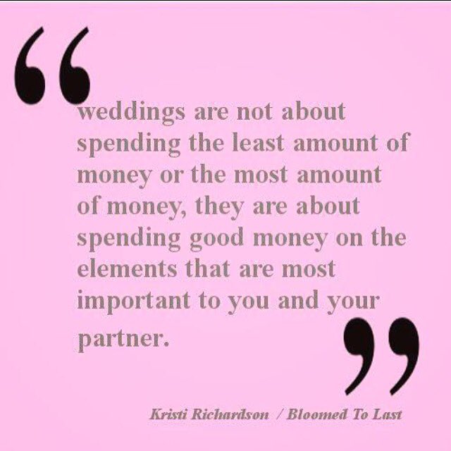 Happy Monday! To all you couples frantically planning your big day... A message to digest...