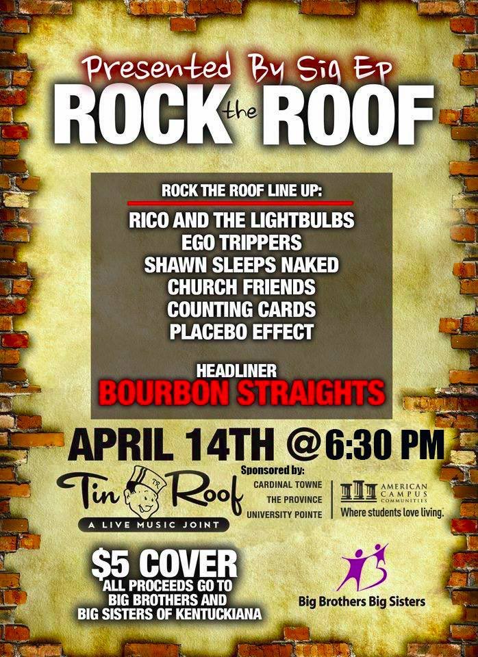 SigEpUofL's tweet photo. SigEp presents the second annual Rock the Roof Battle of the Bands. Hope to see you out to support a great cause! https://t.co/LUCHO8PwlS