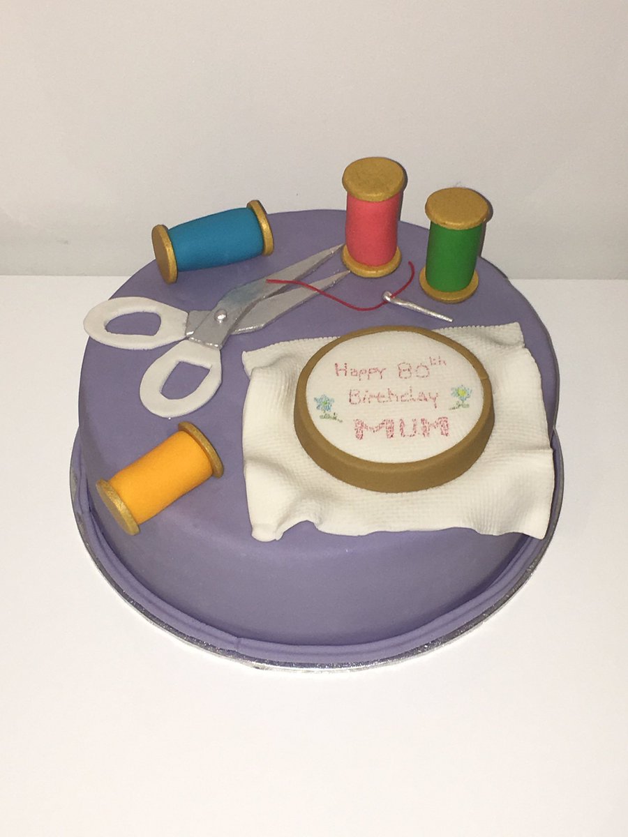 Forgot to upload this from last month!  #80 #sewing #crossstitch #birthdaycake #cake #happycustomer #80yearsyoung