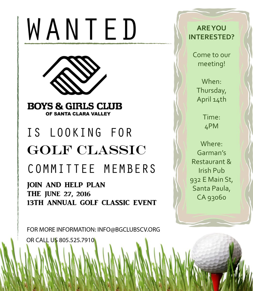 Hello Ventura County golfers! We are looking for you ! Join our committee!#santapaula #golfclassic #Ventura #saticoy