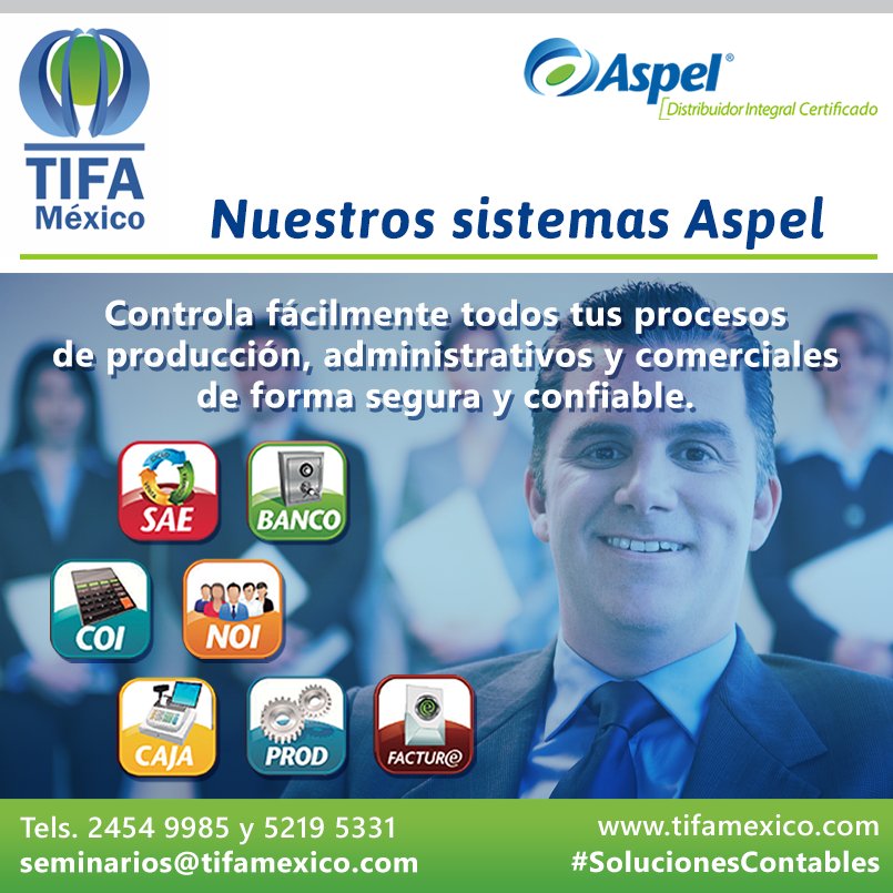 TIFA_MX's tweet photo. Supervisa todas las actividades y el estado real de tu empresa con amigables reportes personalizables #TIFAMx #Aspel https://t.co/WSlhnzQsjh
