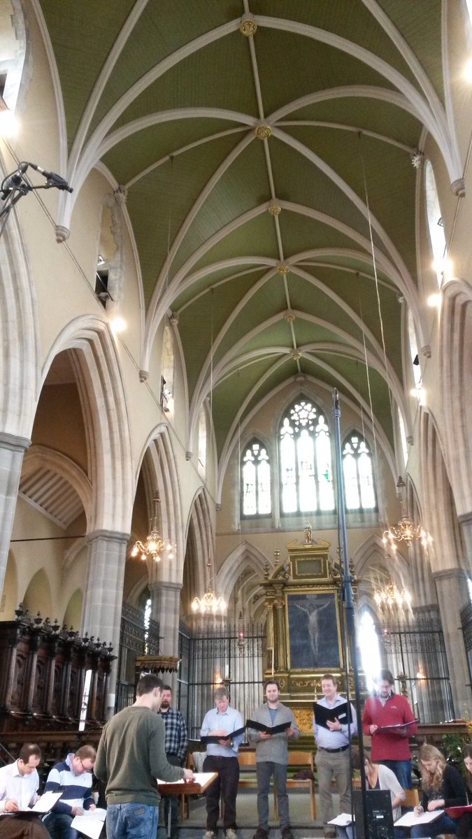cayrasco's tweet photo. First day of recording for our new CD finished! Looking forward to more luscious sounds tomorrow! #ockeghem #josquin https://t.co/RcitjBy30q