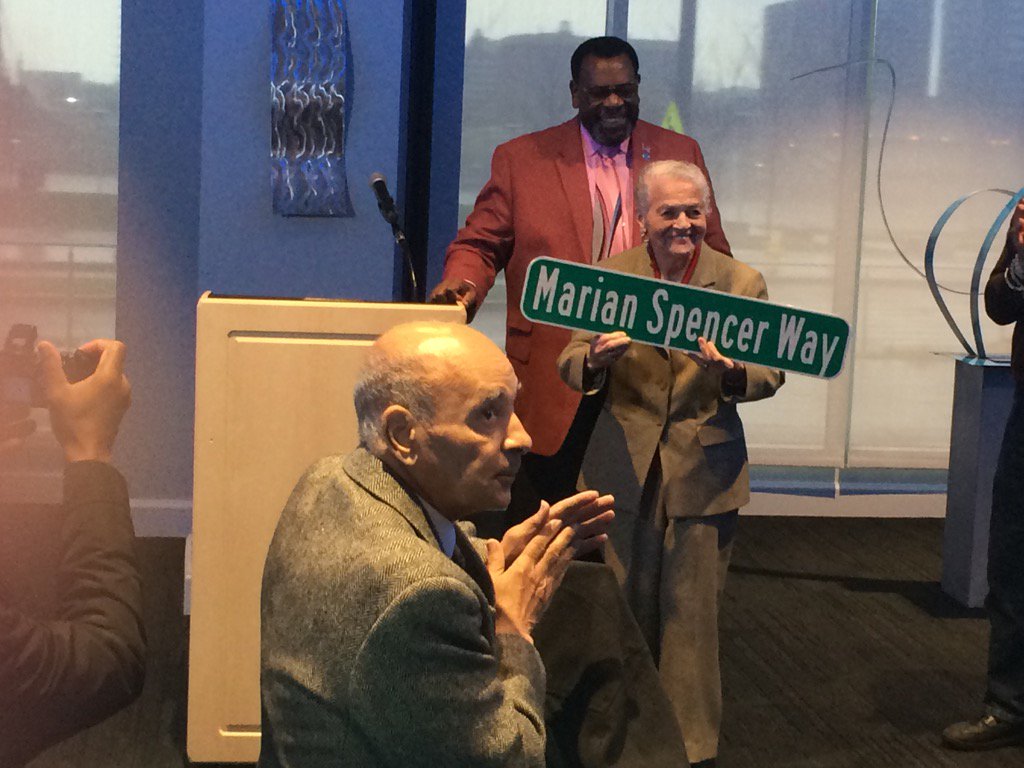 Glad to be present to honor Marian Spencer, a legend in her own right.