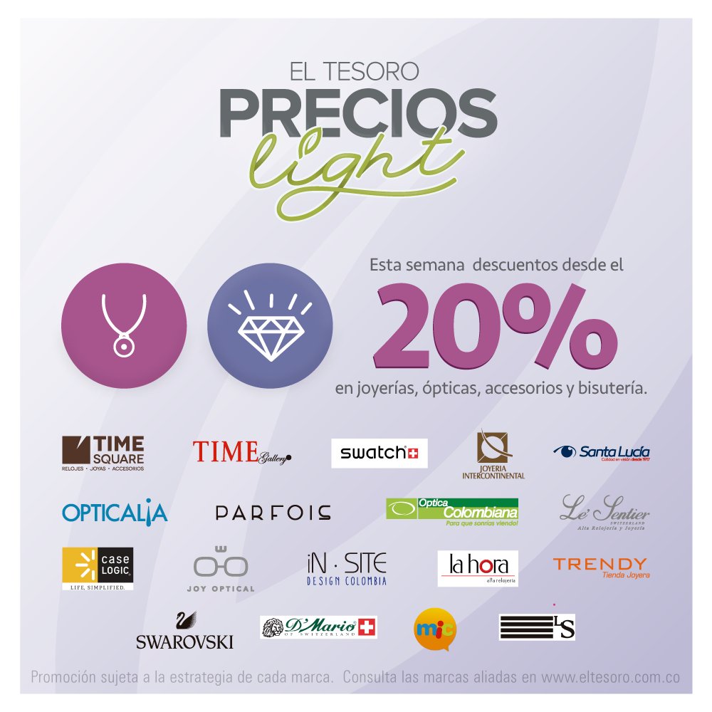 El_Tesoro's tweet photo. Segundo día de #precioslight. Cuéntanos, ¿qué te vas a llevar esta semana? https://t.co/05Hb0pLzm5