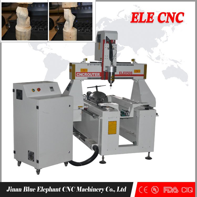 elecncrouter's tweet image. ELE0508-4A cnc router, with 500mm diameter rotary device. 
3kw water cooling spindle and 3.7kw inverter, 
DSP contro