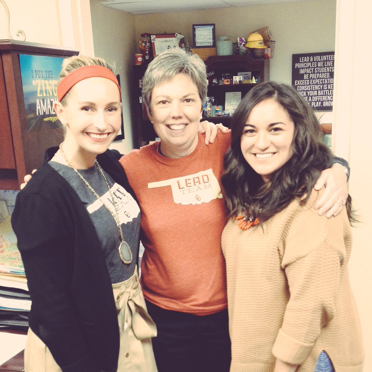 vickybumgarner's tweet photo. Life is a dream when I get to come work with these two everyday! #ouleadnight https://t.co/XK7JlktTg7