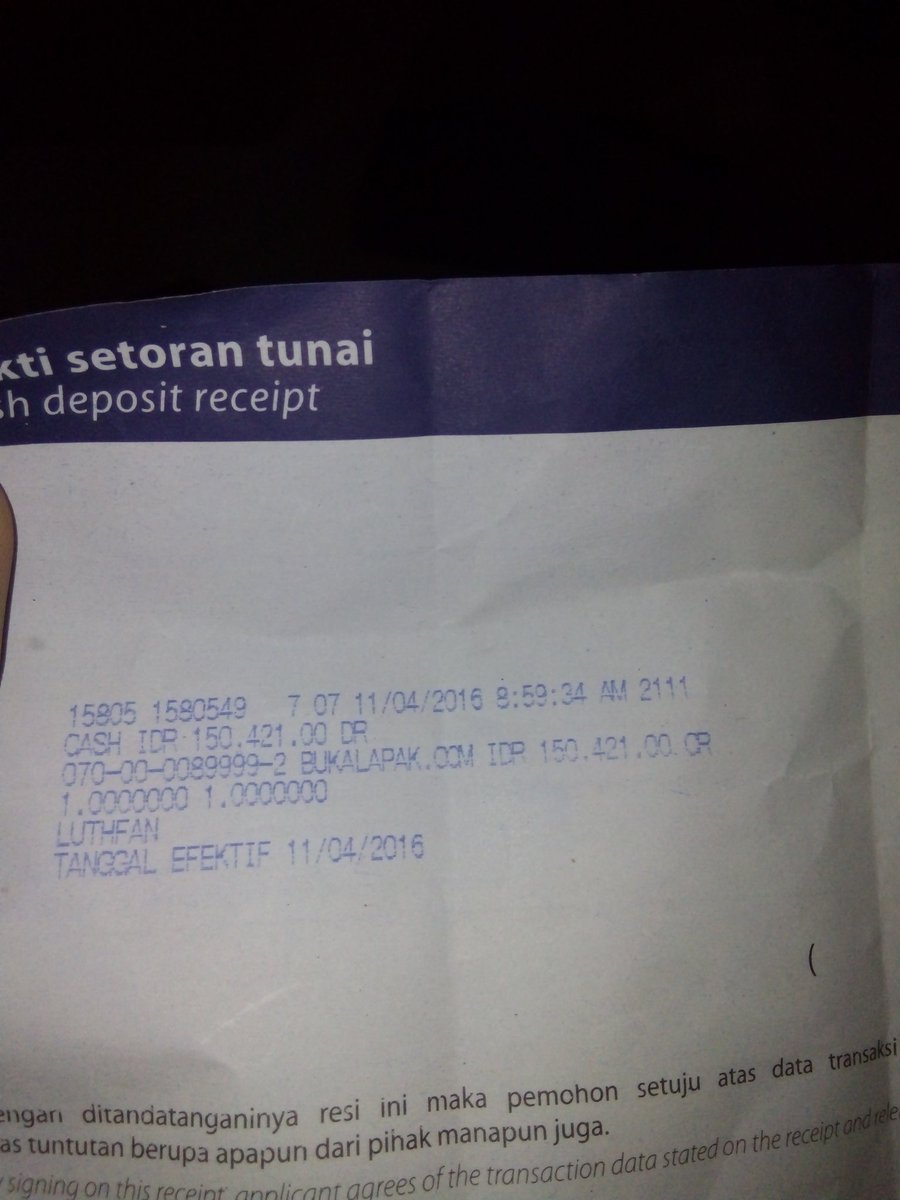 PotretLangsa's tweet photo. @bukalapak mas gmn ni saya sudah transfer kemarin pd tanggal 11/04/2016 tapi tdk terkonfirmasi (1) https://t.co/rm8Nbo5cPb