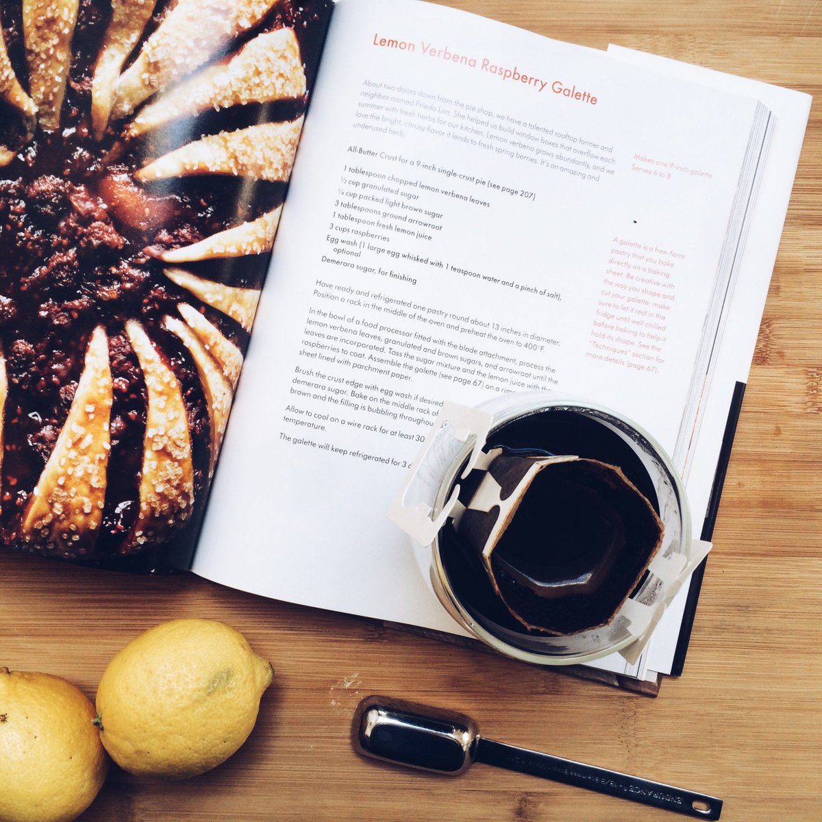 levitybrew's tweet photo. don't mind if we do. 🍋 recipe for the lemon verbena raspberry #galette from the @birdsblack #cookbook. https://t.co/16jUptH9s3