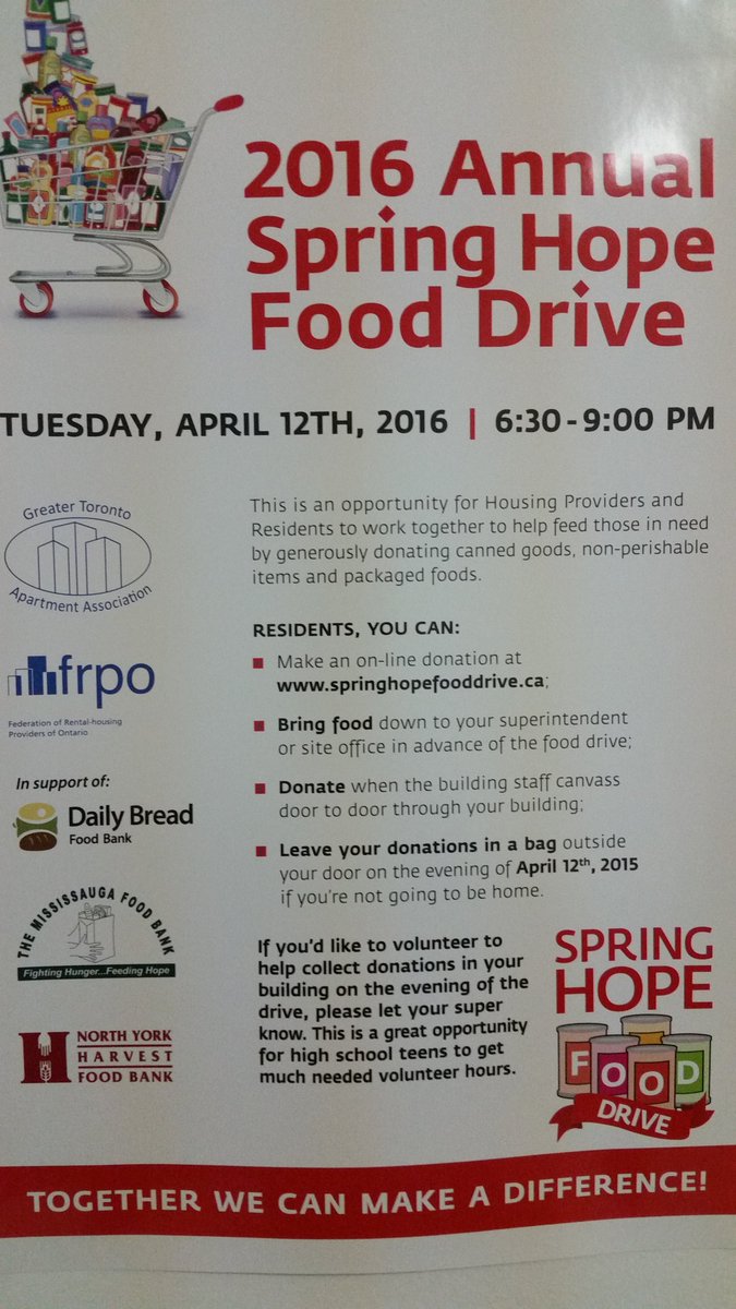 fwt_consulting's tweet photo. Let's participate and make a difference!
#springhopefooddrive #ramsdenplace https://t.co/x6hZGuPhtT