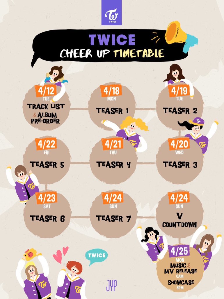 mserci's tweet photo. #TWICE #CheerUpTimetable 🎉 https://t.co/mMZXys3Vym