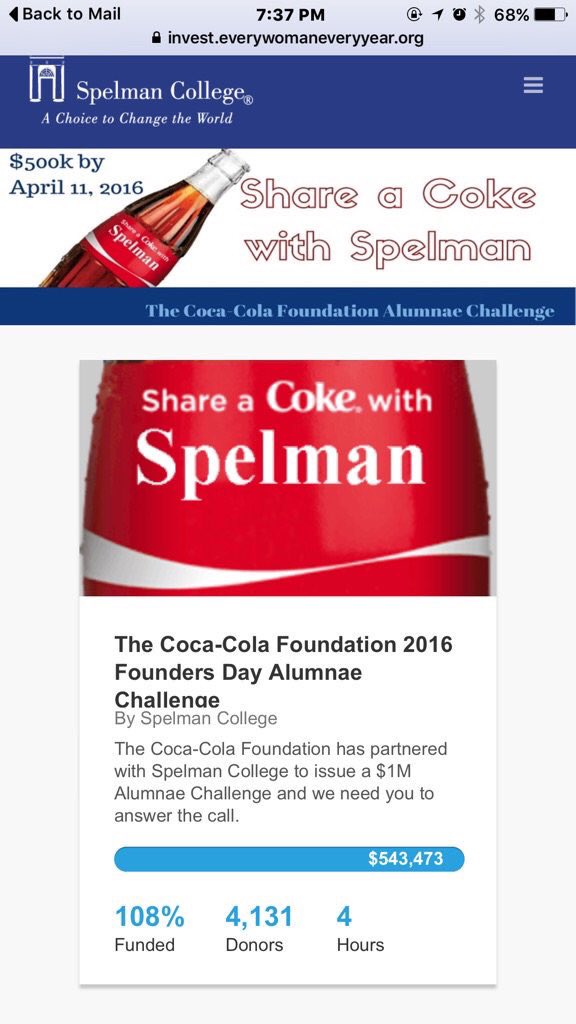 SPCgiving's tweet photo. Thank you for #SharingACokeWithSpelman https://t.co/80ucgVWZ3Z
