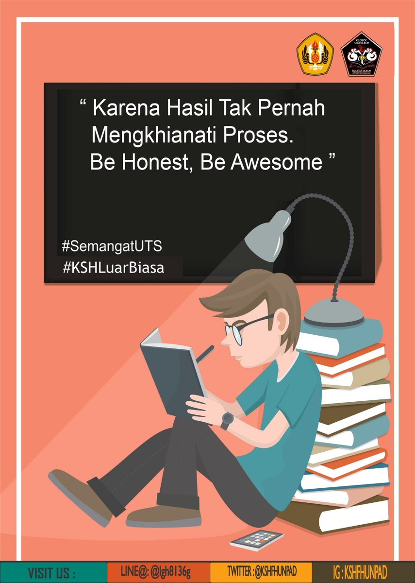 KSHFHUnpad's tweet photo. Waktunya nunjukin apa yang sudah kamu dapat selama setengah semester ini! 
Semangat UTS teman teman KSH FH UNPAD 😊 https://t.co/YtLfvFWUzx
