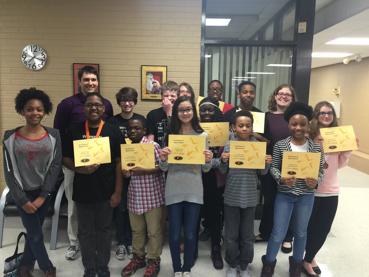 Participants in the 2016 Science Olympiad are recognized for their efforts at tonight's board meeting.