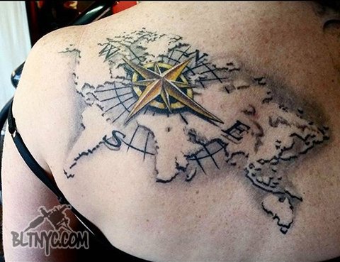 Body Language Tattoo on X: "World Map 3D Compass Tattoo by Rain at https://t.co/3PjieC5KJR #tattoo #maptattoo #compasstattoo #cutetattoo https://t.co/DKmvbGbHfM" / X