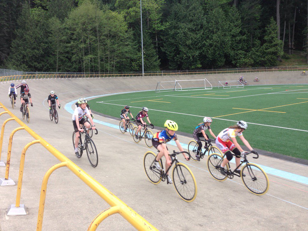 Velonator's tweet image. Fast Track under way at West Shore Velodrome in Colwood. What a great group of young athletes and great coaches