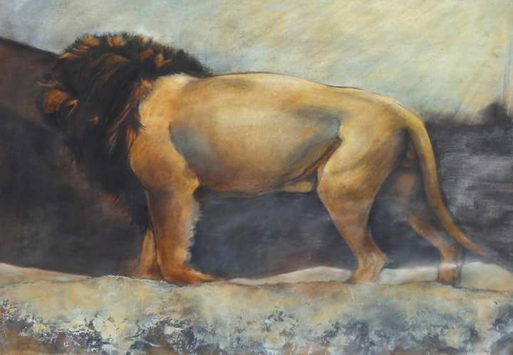 KaleriArt's tweet photo. " Pace" by  @mosartSTUDIOs 
Exhibited @HBArtCenter, 2016
#lion #painting #paintingoftheday #mixedmedia https://t.co/EGiaT2ry8S