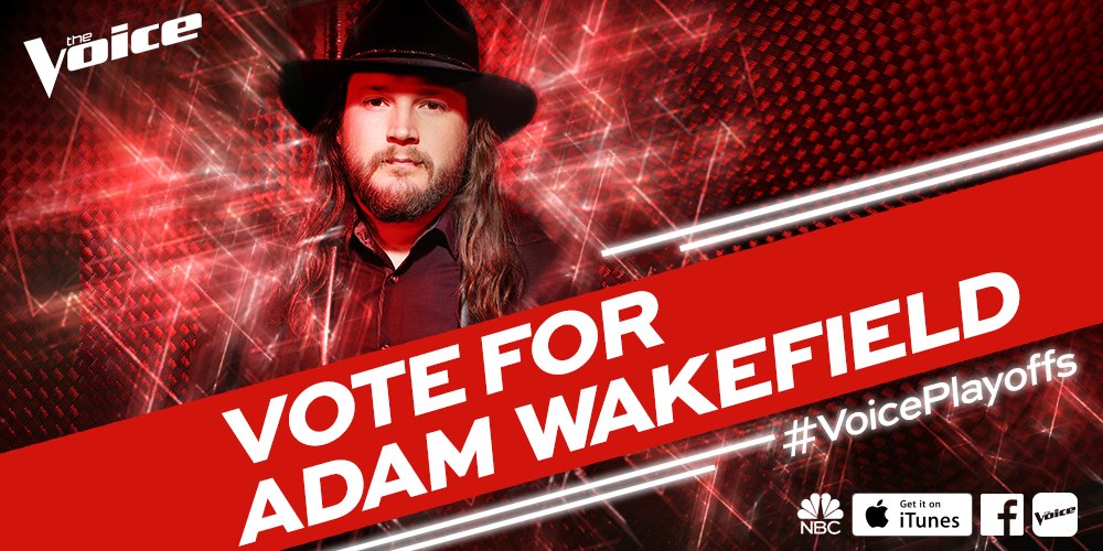 NBCTheVoice's tweet photo. RT if you’re going to be an angel and vote for @adamwakefield tonight. #VoicePlayoffs https://t.co/ZwTsmohzzL