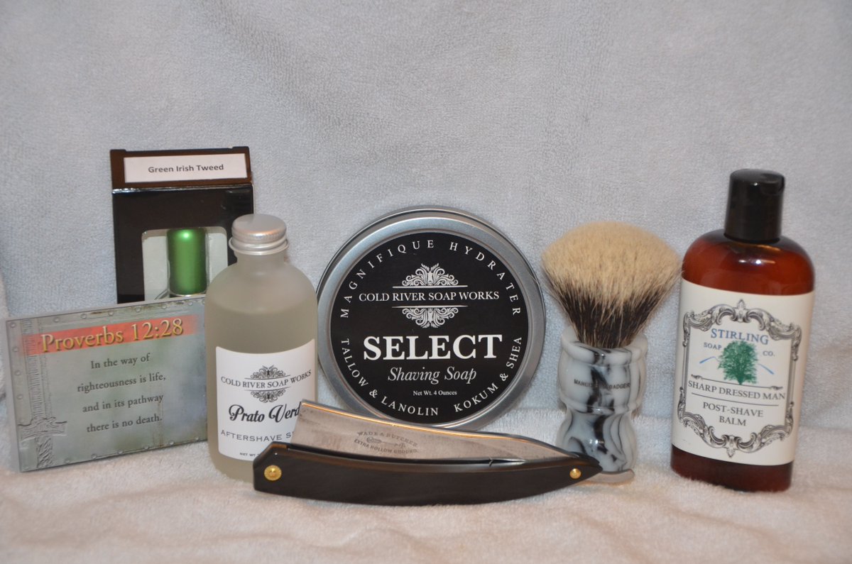 #SOTD W&amp;B 7/8 Str8Rzr <a href="/AESimpson1919/">Simpson Brushes</a> M7 @COLDRIVERSOAP Prato Verde Soap &amp; AS <a href="/stirlingsoap/">Stirling Soap Co.</a> Balm <a href="/Creedboutique/">Creed Boutique</a> GIT