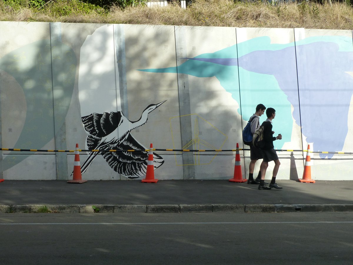 BenWest's tweet photo. RT @FleurRuth: Karori mural in progess, #mural #streetart #mervynTaylor https://t.co/lCCc34Z1Jt