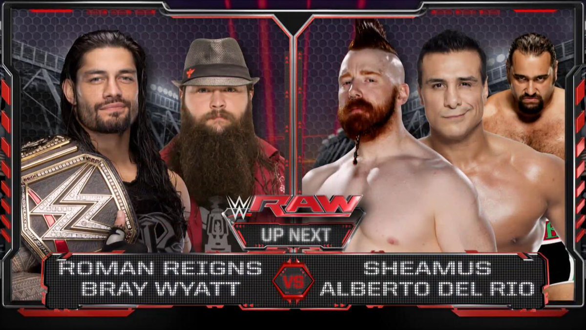 WWE's tweet photo. Our MAIN EVENT is LIVE NEXT on @WWE #RAW!! 
Reigns &amp; Wyatt vs. #LeagueOfNations! https://t.co/Zw6wosKhZ2
