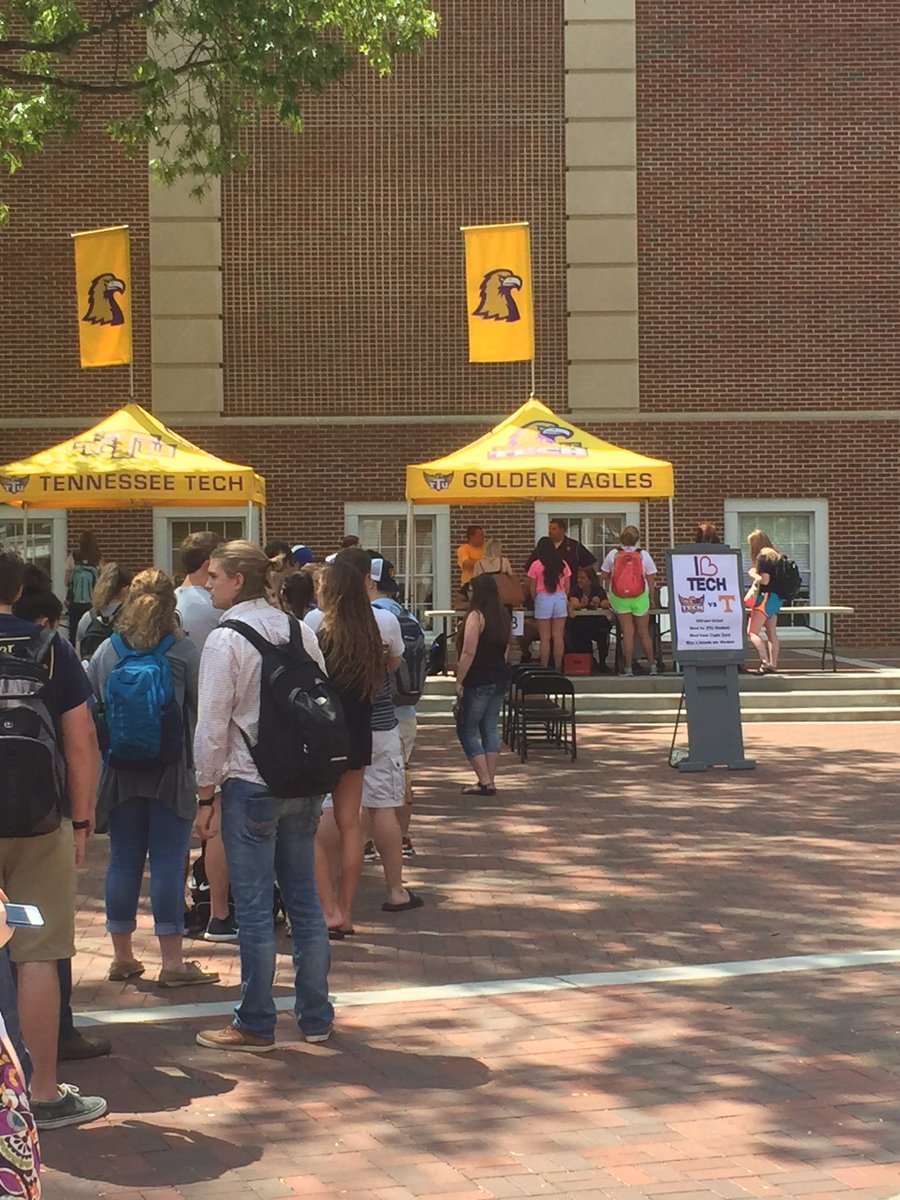 Mark_Wilson_Fun's tweet photo. @tennesseetech students can purchase @TnTechFootball at UT tickets on Centennial Plaza till 1 today! #WingsUp https://t.co/umsyghlawp