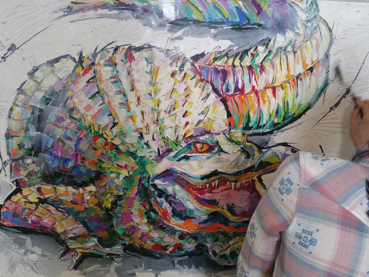 Adding a little texture to this alligator . . . . :) #boudreaux #embellishment