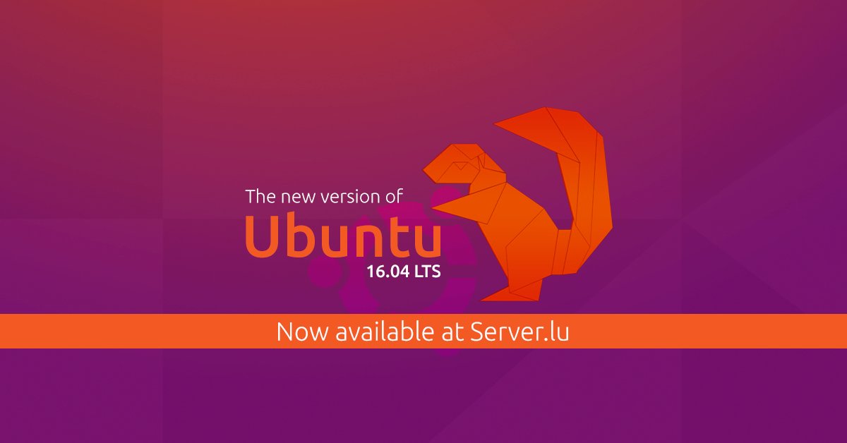 root_sa's tweet photo. The new version of Ubuntu 16.04 LTS is now available at Server.lu! 
https://t.co/hxHAFZSoA3 https://t.co/ZhFyHNFX2C