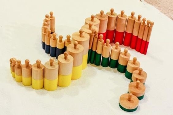 Cylinder blocks  activity enhances fine motor control,observation skills and tactile math experiences.#Montessori