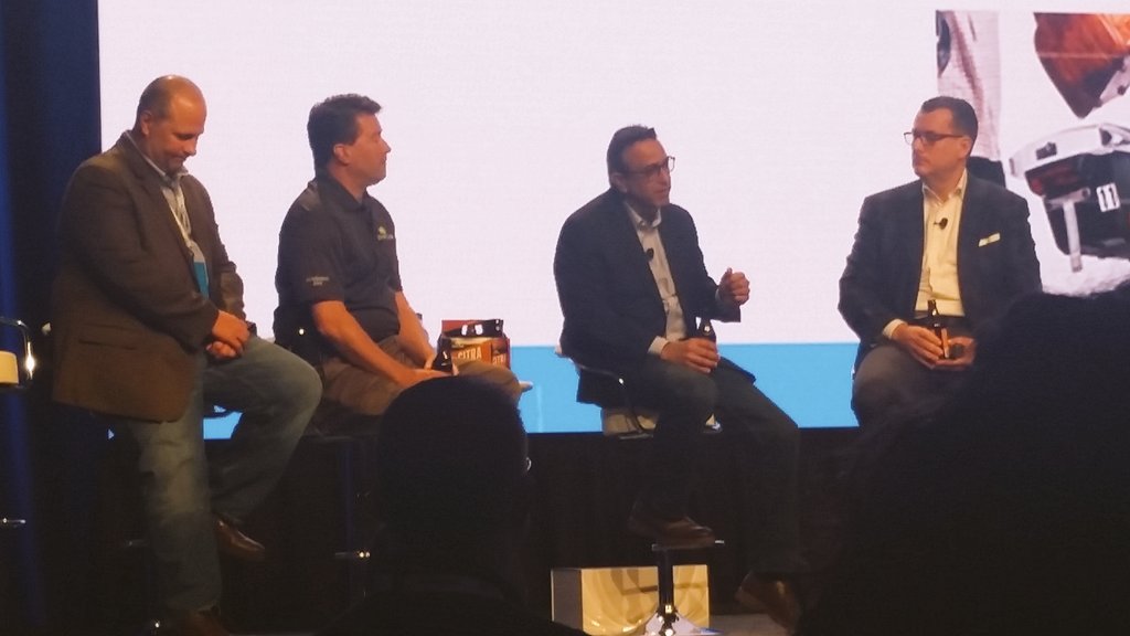 PlexSystems's tweet photo. Customers @GreenFlashBeer and @RideGenZe on stage at #PowerPlex to share how they #makethings with #PlexERP https://t.co/NnKRB9Teeq